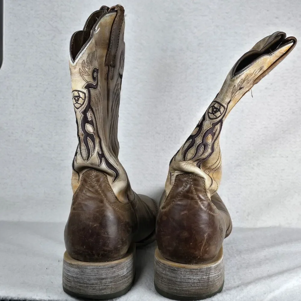 Ariat Distressed Mesteno Dust Devil Tan Marble Western Boots Men's 14D